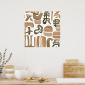 Boho oerwoud Leaf Botanische kunststijl Eenvoudig Poster (Keuken)