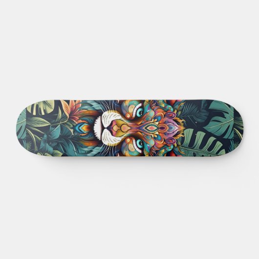 Boho Oerwoud Leeuw Skateboard (Horizontaal)