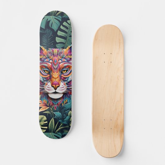 Boho Oerwoud Panther Skateboard (Voorkant)