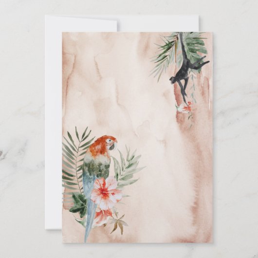 Boho Oerwoud Retirement Party Waterverf Kaart (Achterkant)