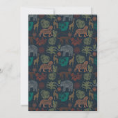 Boho Oerwoud Safari Baby Boy Geboorte Aankondiging (Achterkant)