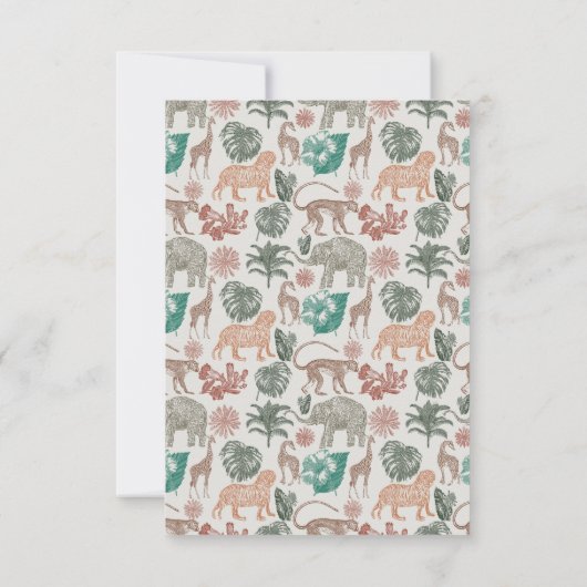 Boho Oerwoud Safari Baby shower Dank u Bedankkaart (Achterkant)