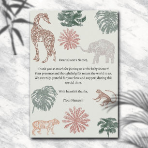 Boho Oerwoud Safari Baby shower Dank u Bedankkaart