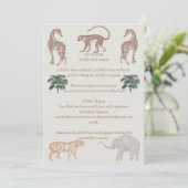 Boho Oerwoud Safari Baby shower Geboorte Aankondig Kaart (Staand voorkant)