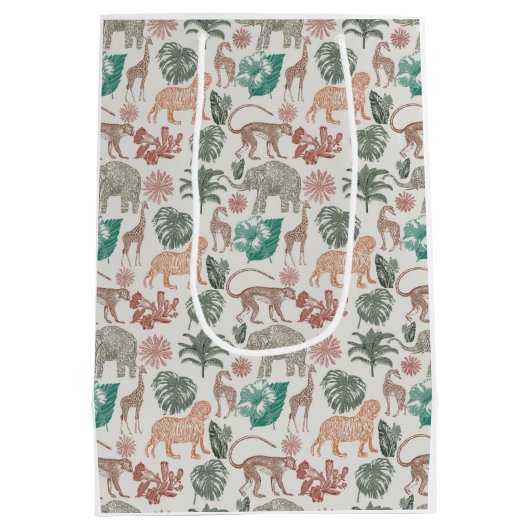 Boho Oerwoud Safari Baby shower Medium Cadeauzakje (Achterkant)