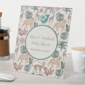 Boho Oerwoud Safari Baby shower Reclamebord Met Voetstuk (Insitu)