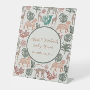 Boho Oerwoud Safari Baby shower Reclamebord Met Voetstuk