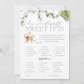 Boho Oerwoud Safari Baby shower Snoep Game Kaart (Voorkant)