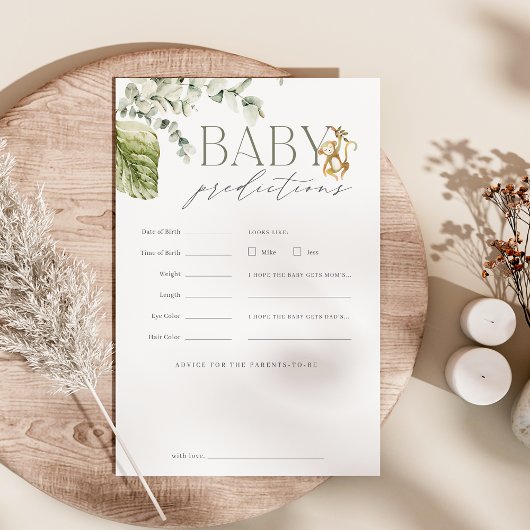 Boho Oerwoud Safari Baby shower voorspellingen spe Flyer