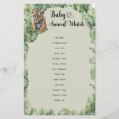 Boho Oerwoud Safari Dieren Baby Animal Match spel (Achterkant)