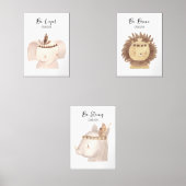 Boho Oerwoud Safari Dieren Gepersonaliseerde Kweke Muurkunst Sets (Voorkant)