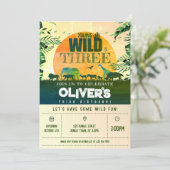 Boho Oerwoud Safari Dieren Jong Wild & 3 Verjaarda Kaart (Staand voorkant)