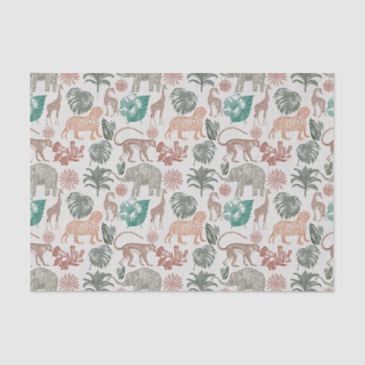 Boho Oerwoud Safari Tissuepapier (Voorkant)