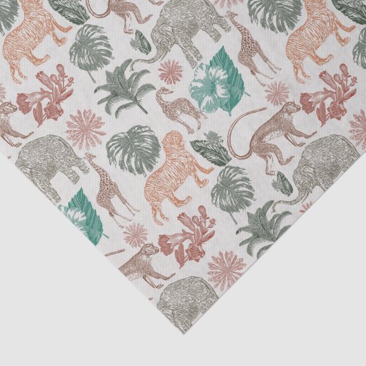 Boho Oerwoud Safari Tissuepapier (Detail)