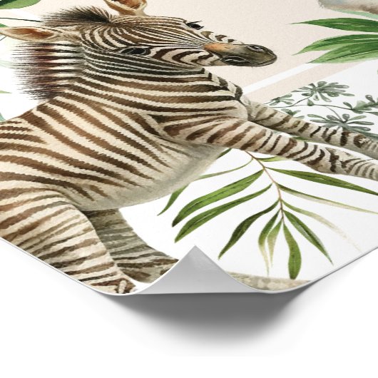 Boho Oerwoud Wilde Dieren Jongen Baby shower Welko Poster (Hoek)