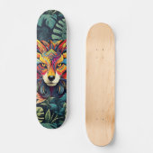 Boho Oerwoud Wolf Skateboard (Voorkant)