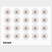 Boho Off Witte Bloem Bruiloft Favor Ronde Sticker (Vel)