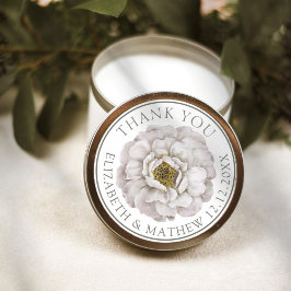 Boho Off Witte Bloem Bruiloft Favor Ronde Sticker