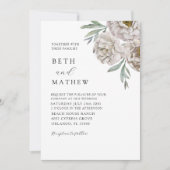 Boho Off Witte Waterverf Bloemen Kaart (Voorkant)