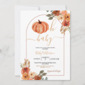 Boho Oh Baby Arch Pompoen Wildflower Baby shower Kaart (Voorkant)