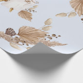 Boho Oh Baby Brown en Blue Bassinet Cadeaupapier (Hoek)