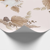 Boho Oh Baby Brown en Roze Bassinet Cadeaupapier (Hoek)