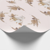 Boho Oh Baby Brown en Roze Bassinet Large Roll Cadeaupapier (Hoek)