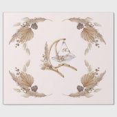 Boho Oh Baby Brown en Roze Swing Cadeaupapier (Vlak)