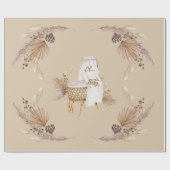 Boho Oh Baby Brown en Tan Bassinet Cadeaupapier (Vlak)