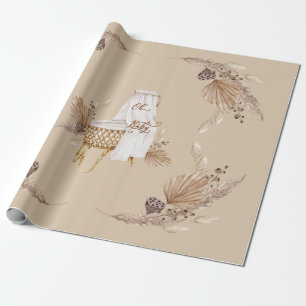Boho Oh Baby Brown en Tan Bassinet Cadeaupapier