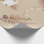 Boho Oh Baby Brown en Tan Bassinet Cadeaupapier (Hoek)