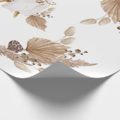 Boho Oh Baby Brown en White Bassinet Cadeaupapier (Hoek)