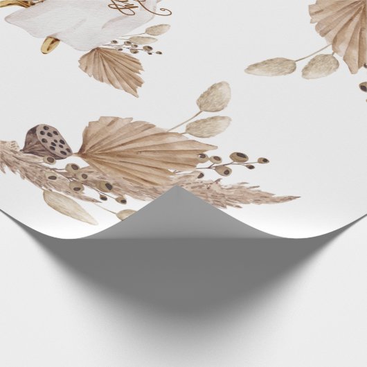 Boho Oh Baby Brown en White Bassinet Cadeaupapier (Hoek)