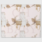 Boho Oh Baby Brown & Pink Bassinet Cadeaupapier (Vlak)