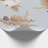 Boho Oh Baby Bruin Blauw Bassinet gepersonaliseerd Cadeaupapier (Hoek)