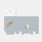 Boho Oh Baby Dusty Blue Bassinet Baby shower Bedankdoosjes (Uitgevouwen)