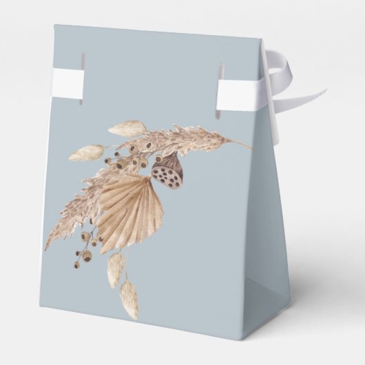 Boho Oh Baby Dusty Blue Bassinet Baby shower Bedankdoosjes (Achterkant)