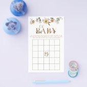 Boho Oh Baby Floral Baby shower Bingo Game Flyer (Enkel)