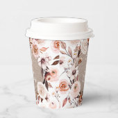 Boho Oh Baby Floral Burlap Paper Cups Papieren Bekers (Rechts)