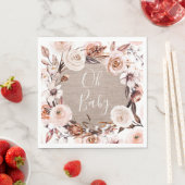 Boho Oh Baby Floral Burlap Paper Napkin Servet (Insitu)