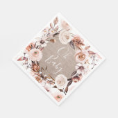 Boho Oh Baby Floral Burlap Paper Napkin Servet (Hoek)