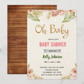 Boho oh baby geslacht onthulling thema kaart (Voorkant / Achterkant)