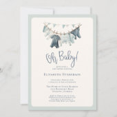 Boho Oh Baby Jongen Kleding Clothesline Baby showe Kaart (Voorkant)