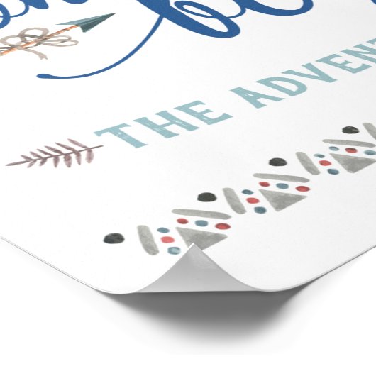 Boho Oh Boy Tribal Baby shower Sign. Poster (Hoek)