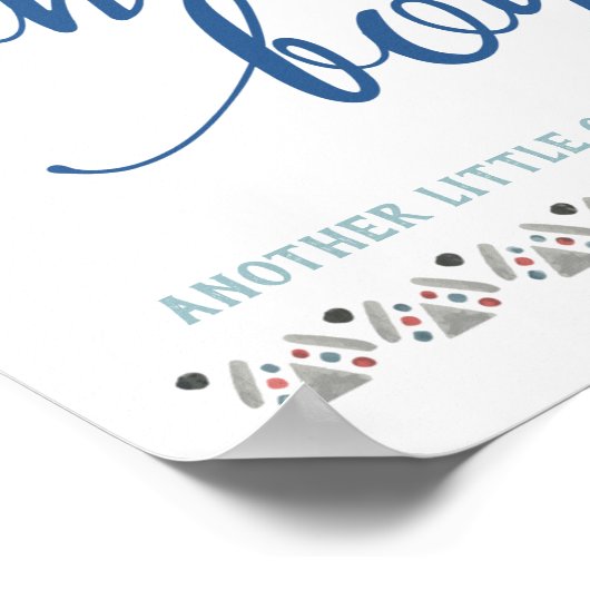 Boho Oh Boy Tribal Baby shower Sign. Poster (Hoek)