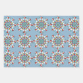 Boho Old Fashioned Kerstmis Mandala Snowflake Inpakpapier Vel (Voorkant 3)