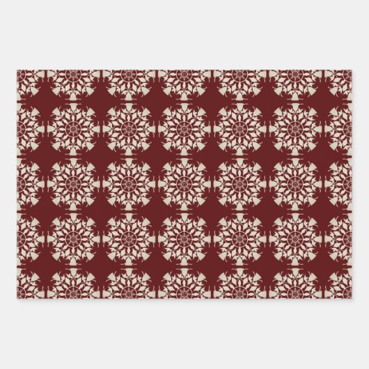 Boho Old Fashioned Kerstmis Mandala Snowflake Inpakpapier Vel (Voorkant 2)