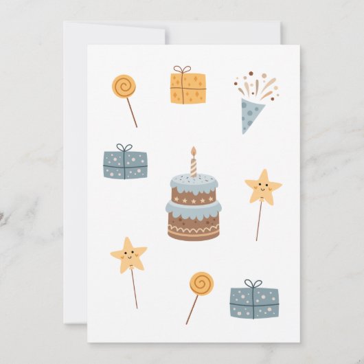 Boho olifant 6e verjaardag kaart (Achterkant)