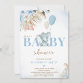 Boho Olifant Baby Shower Kaart (Voorkant)