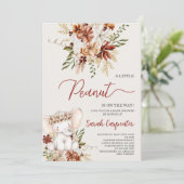 Boho Olifant Baby Shower Meisje Kaart (Staand voorkant)